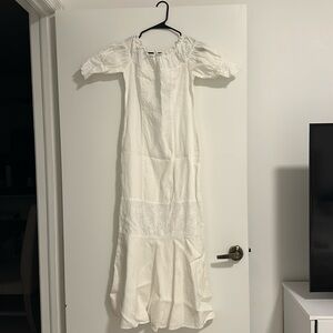 White dress off shoulder